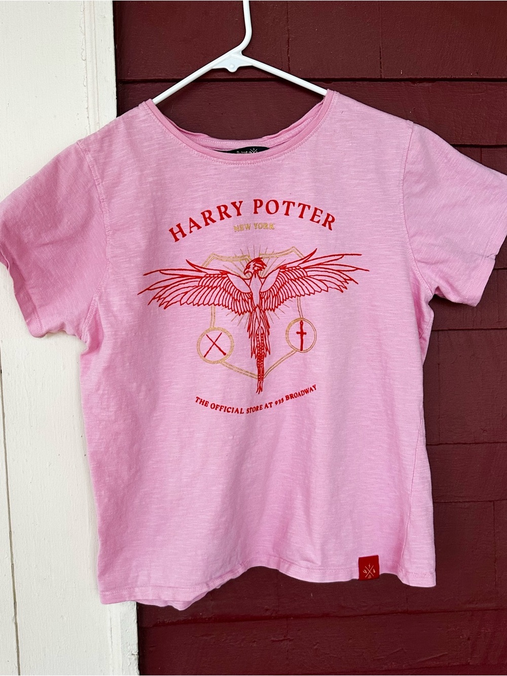 Official Harry Potter New York Fawkes Phoenix Pink Graphic Tee - Size L